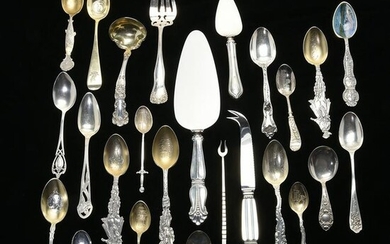 Collection of Sterling Silver Souvenir Spoons and Other
