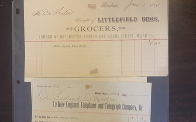 Collection of commercial invoices, c. 1825 - 1920