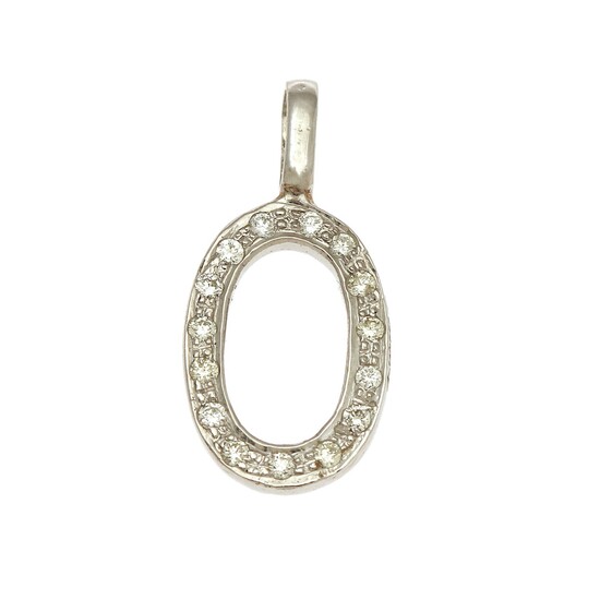 NOT SOLD. A diamond pendant in shape of the letter "O" set with numerous brilliant-cut...