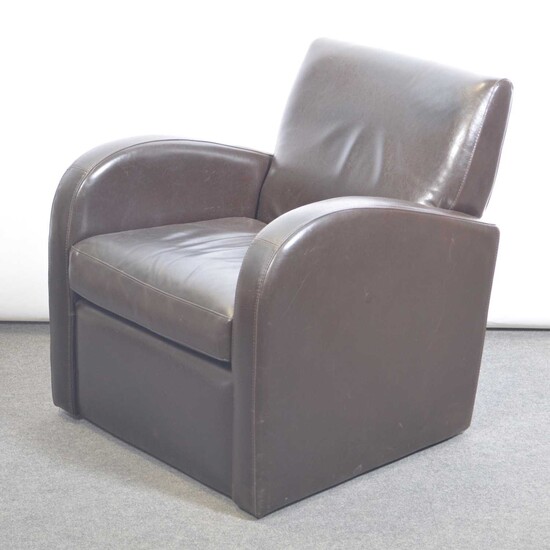 Contemporary leather easy chair.