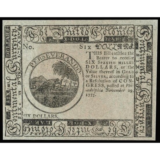Continental Currency $6 Fr. CC-15DT PMG Ch Unc-64