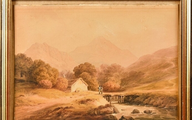 Copley FIELDING (1787-1855) Paysage d'Ecosse Aquarelle Signé et daté "1829" en bas à gauche 24...
