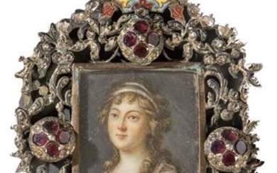 "Countess of Carba" miniature painted in tempera