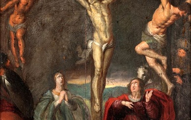 Scuola fiamminga del XVIII secolo, Cristo in croce con i ladroni