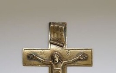 Crucifix - .875 (84 Zolotniki) silver, Silver gilt - Vasiliy Ivanov Popov, Moscow - Russia - 1867