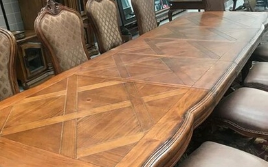 Custom Carved Rococo Style Dining Table Pine
