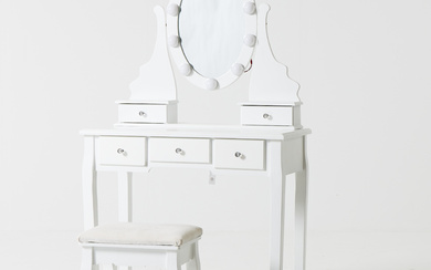 DRESSING TABLE with stool, contemporary, with lighting.
