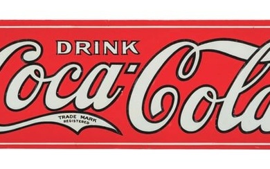 DRINK COCA-COLA TIN TACKER SIGN.