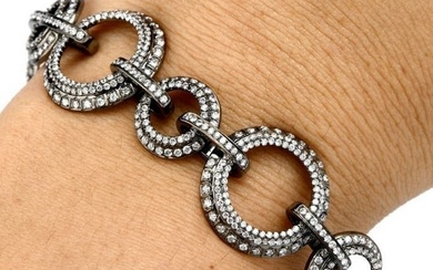 Daniel K Diamond 18K Gold Circle Chain Link Bracelet