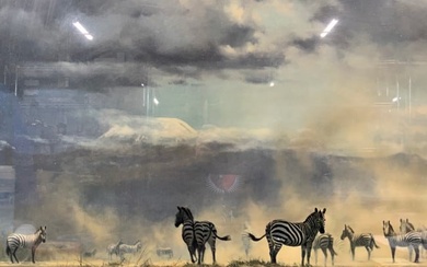 David Shepard Zebra Herd Lithograph