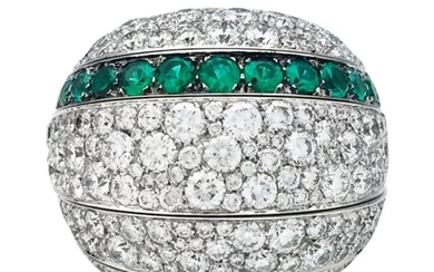 De Grisogono - 18 kt. White gold - Ring - 6.19 ct Diamond - Emeralds