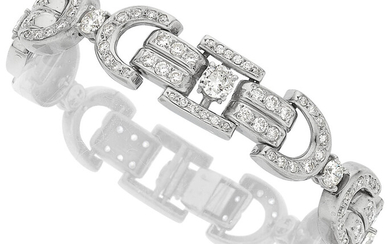 Diamond, White Gold Bracelet Stones: Full and transitional-cut diamonds...