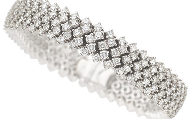 Diamond, White Gold Bracelet Stones: Full-cut diamonds weighing a...