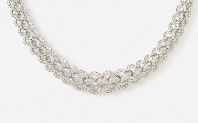 Diamond and white gold necklace