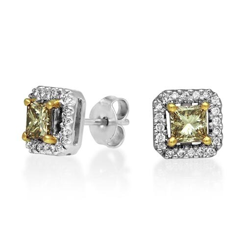 Diamond earrings set with 1.25ct. diamonds. These Diamond Ha...