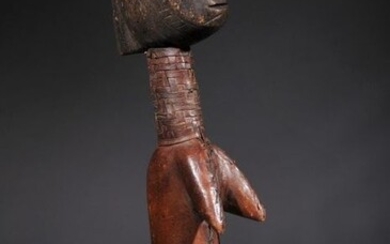 Doll (1) - Leather, Wood - Biiga fertility "doll" - Mossi - Burkina Faso