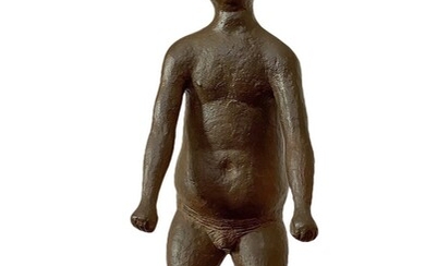 Domenico Tudisco (Catania 1919) - Uomo nudo in bronzo patinato bruno