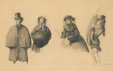 EDUARDO ZAMACOIS (1841 / 1871) "Sketches for the