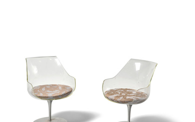 ERWINE (1909-2003) AND ESTELLE (1915-1997) LAVERNE Pair of Champagne Chairs...