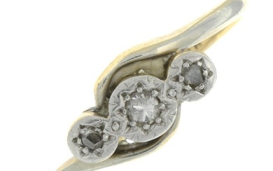 Early 20th century diamond three-stone ring