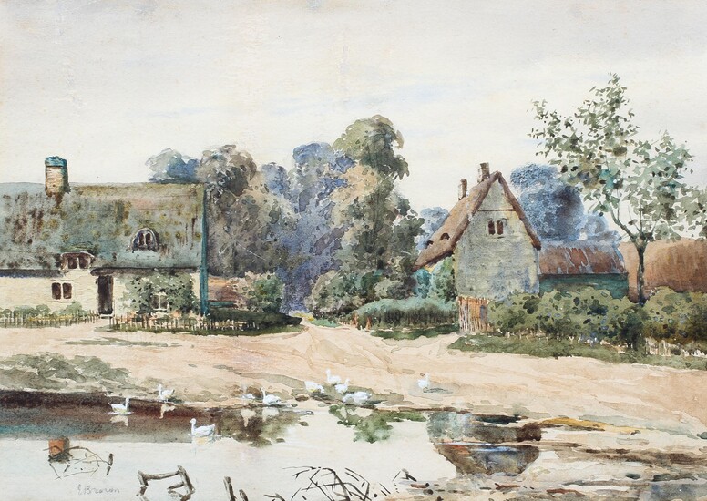 Edward Brown RBA (British, b.1869), Village Duck Pond, watercolour