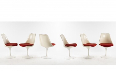 Eero Saarinen , 6 chaises 'Tulip' - '151', 1956, H. 81,5 x 66,5 x 59,5...