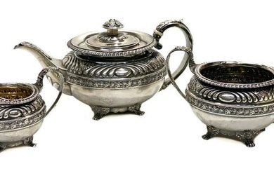 Emes Barnard Sterling Silver 3 Piece Tea Set, 1817