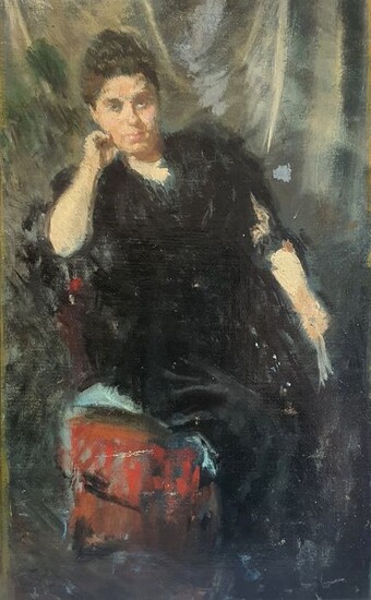 Emilio Gola ( Milano1851-1923) - Ritratto di nobildonna