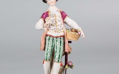England Chelsea Porcelain Figurine of a Gardener, 19th Century