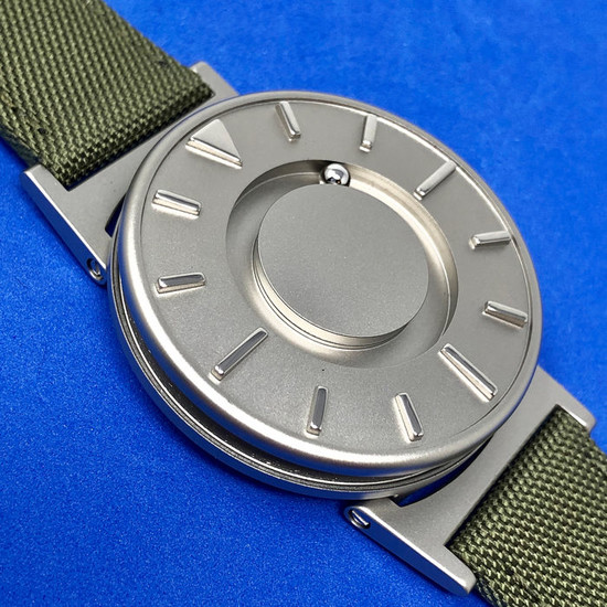 Eone - Bradley Titanium with Olive Canvas/ Leather strap Swiss - "NO RESERVE PRICE" BR-C-Green - Unisex - Brand New