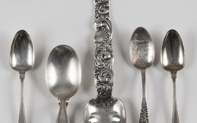 FIVE AMERICAN STERLING SILVER SPOONS Approx. 3.9 total
