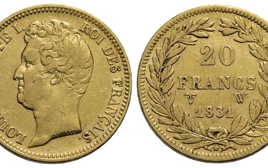 FRANCIA . Luigi Filippo I (1830-1848) . 20 Franchi. 1831...