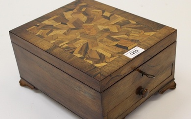 Fine 19th Century rosewood and Tunbridge ware dressing case,...