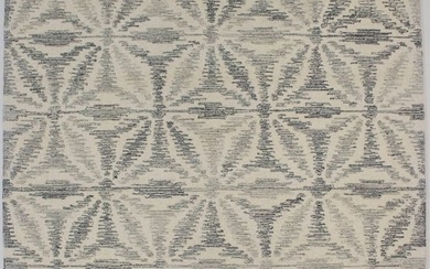 Floral Art Deco Grey & Cream 5X8 Modern Hand Tufted Oriental Area Rug Carpet