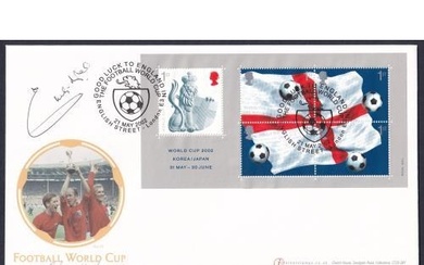 Football signed 2002 World Cup miniature sheets fdc's (13) i...