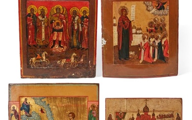 Four Russian icons, 18th-19th century