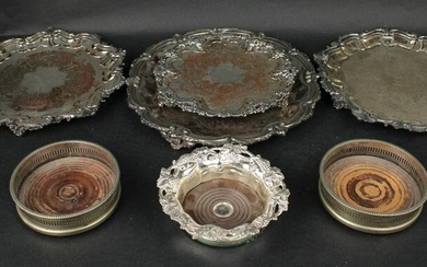 Four Silver Plated Salvers