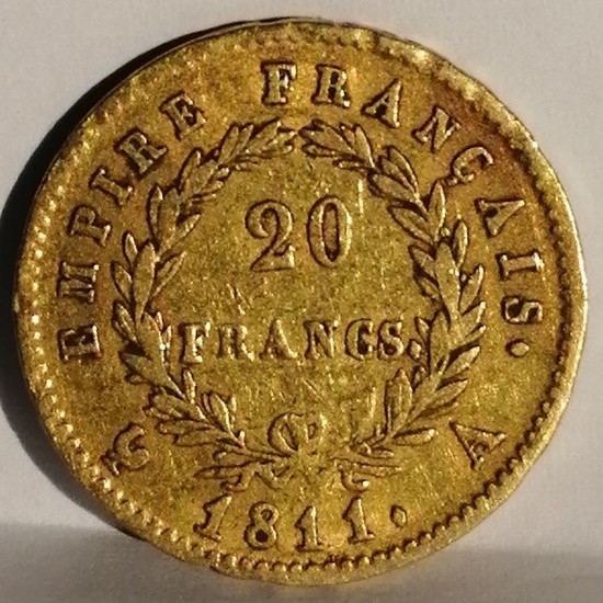 France - 20 Francs 1811-A Napoléon I - Gold