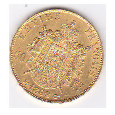 France - 50 Francs 1862-BB Napoleon III - Gold