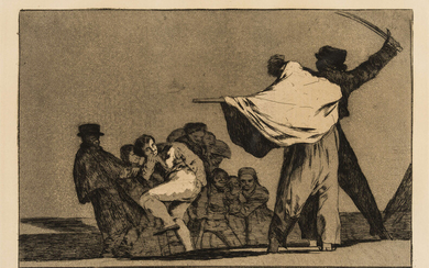 Francisco Goya (1746-1828) Dos a Uno, meten la Paja en el Culo (Que Guerrero!), from 'Los Proverbios'