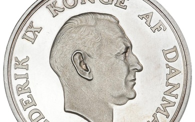 Frederik IX, (5 kr) 1958 - “medallic issue”, traces of handling