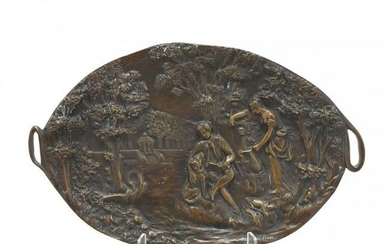 French Bronze Figural Tray