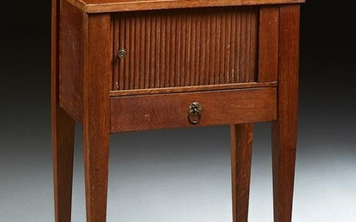French Empire Style Tambour Nightstand, 20th c., the