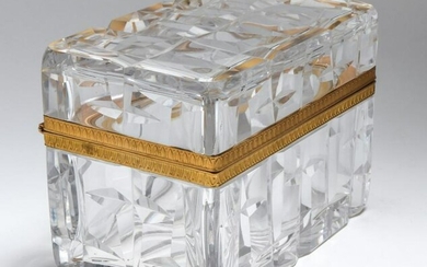 French Ormolu Mounted Cut Glass Hinged Box