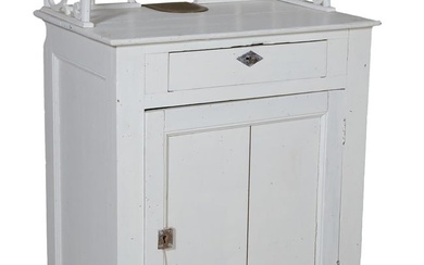 French Provincial Creme Peinte Bar/Soda Cabinet, 20th c., H.- 34 1/2 in., W.- 29 in., D.- 19 in.