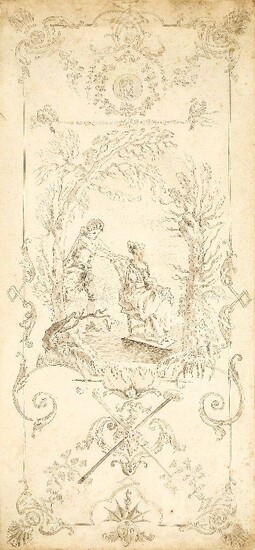 French School, late 18th century- Design for a decorative panel...