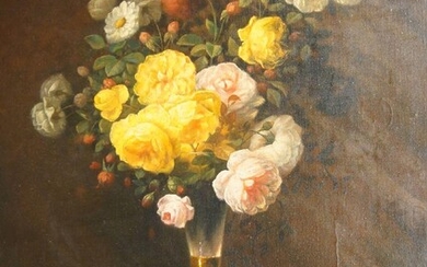 G. Borrelli, Italian school, late-19th/early-20th century- Still life of flowers; oil on canvas, signed lower left, 70 x 55 cm