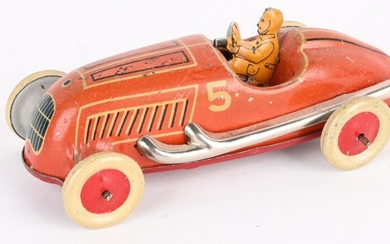 GERMAN PENNY TOY TIN BOAT TAIL RACER