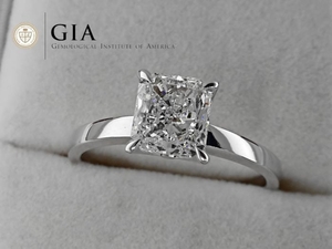 GIA - 18 kt. White gold - Ring - 1.02 ct Diamond