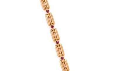GOLD AND SYNTHETIC RUBY BRACELET